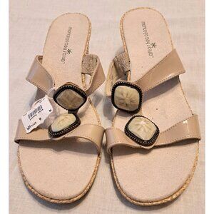 Montego Bay Club Magda Sand Sable Beige Beige Stones 9 W New Shoes Sandals